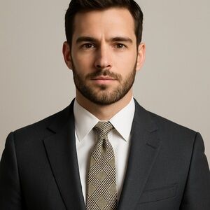 Paul Stuart Black and‎ Yellow Checkered Tie